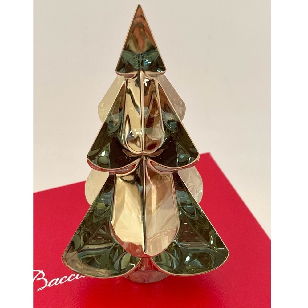 Baccarat Gold Crystal Noel Snowy Fir Tree